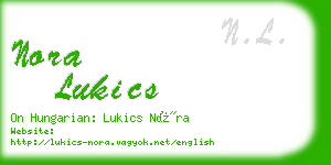 nora lukics business card